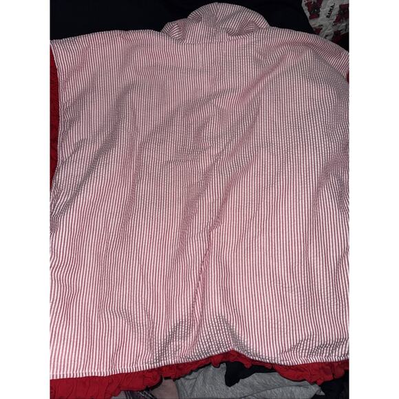 Disney Minnie Mouse Hooded Cape Bath Towel/Cover Up Red Seersucker Large - Picture 7 of 7